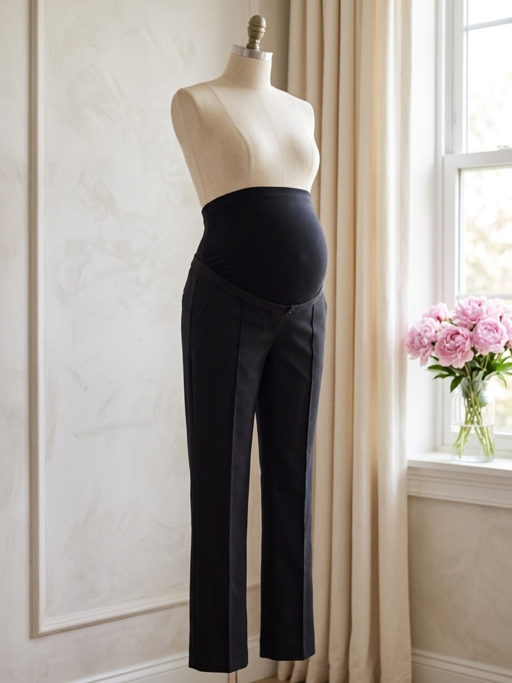 Seraphine Black Maternity Ponte Cropped Trousers